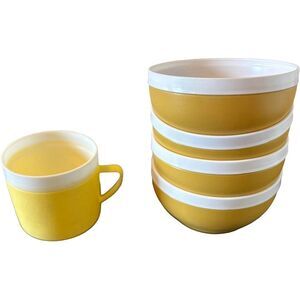 Vintage Set Thermo-Ware Royal Satin Stackable Insulated Bowls + Bolero Cup